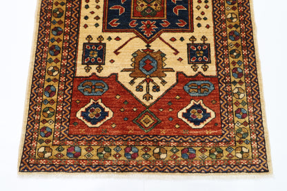 101 x 148 cm | Heriz Afghan Tribal Hand Knotted Veg Dye Wool Carpet