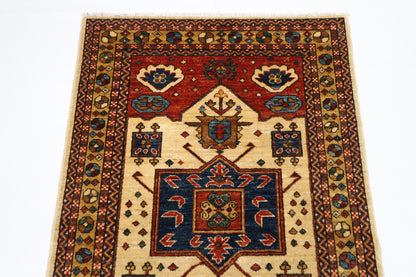 101 x 148 cm | Heriz Afghan Tribal Hand Knotted Veg Dye Wool Carpet