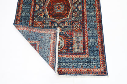 98 x 147 cm | Mamluk Afghan Tribal Hand Knotted Veg Dye Wool Carpet