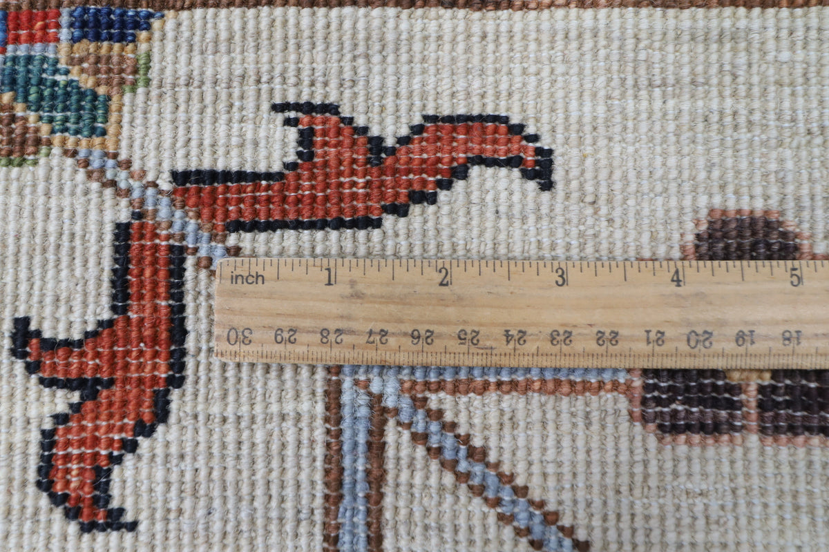 306 x 395 cm | Sultani beige Design Hand Knotted Wool Afghan Carpet