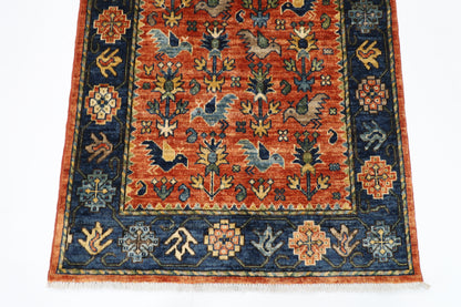 93 x 153 cm | Afghan Tribal Hand Knotted Veg Dye Wool Carpet