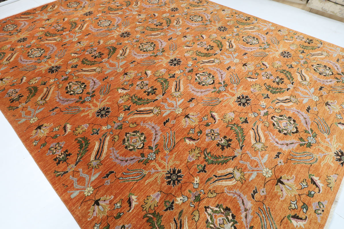 305 x 415 cm | Suzani Floral Design Hand Knotted Wool Afghan Carpet