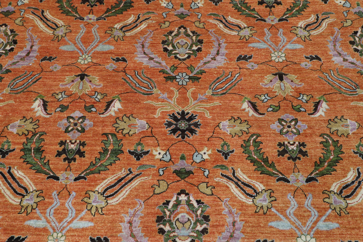 305 x 415 cm | Suzani Floral Design Hand Knotted Wool Afghan Carpet