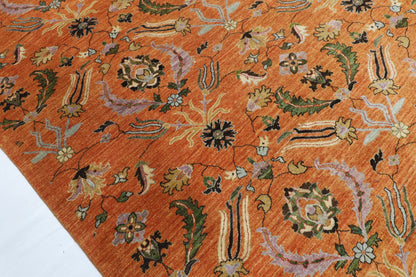 305 x 415 cm | Suzani Floral Design Hand Knotted Wool Afghan Carpet
