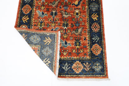 93 x 153 cm | Afghan Tribal Hand Knotted Veg Dye Wool Carpet