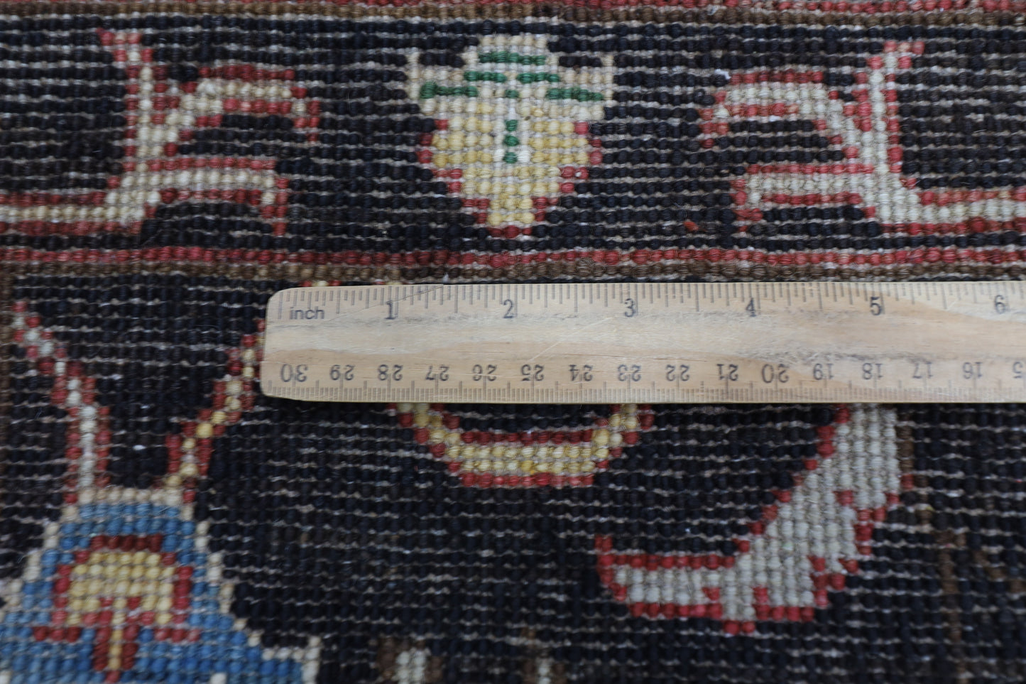 93 x 394 cm | Hallway Tribal Black Rug Afghan Hand Knotted Veg dye Wool carpet