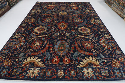 274 x 366 cm | Bidjar Blue Design Hand Knotted Wool Afghan Carpet