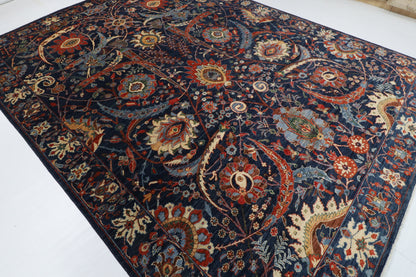 274 x 366 cm | Bidjar Blue Design Hand Knotted Wool Afghan Carpet