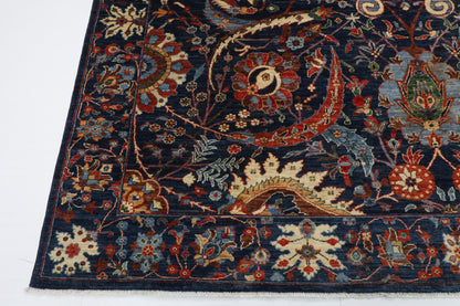 274 x 366 cm | Bidjar Blue Design Hand Knotted Wool Afghan Carpet