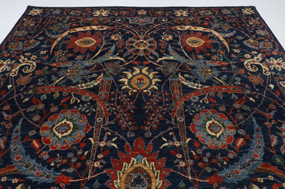 274 x 366 cm | Bidjar Blue Design Hand Knotted Wool Afghan Carpet