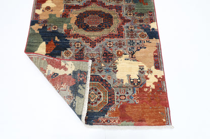 94 x 144 cm | Abstract Afghan Tribal Hand Knotted Veg Dye Wool Carpet
