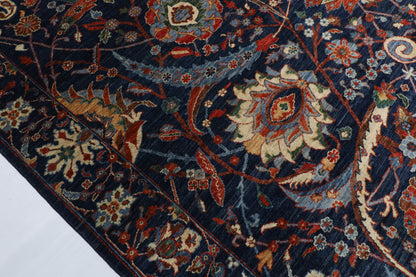 274 x 366 cm | Bidjar Blue Design Hand Knotted Wool Afghan Carpet