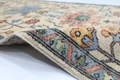 82 x 357 cm | Hallway Tribal Beige Rug Afghan Hand Knotted Veg dye Wool carpet