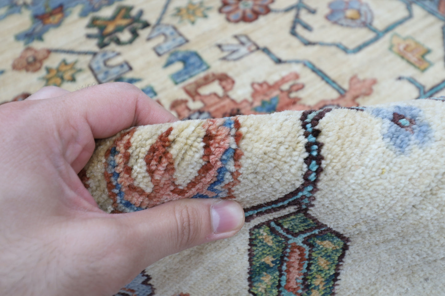 82 x 357 cm | Hallway Tribal Beige Rug Afghan Hand Knotted Veg dye Wool carpet
