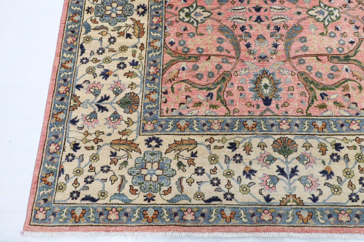 313 x 422 cm | Bidjar Pink Design Hand Knotted Wool Afghan Carpet
