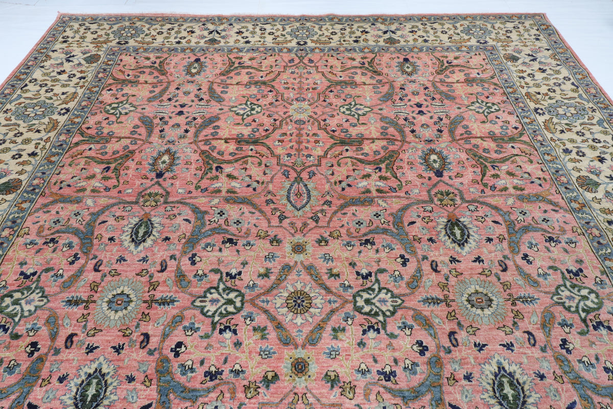 313 x 422 cm | Bidjar Pink Design Hand Knotted Wool Afghan Carpet