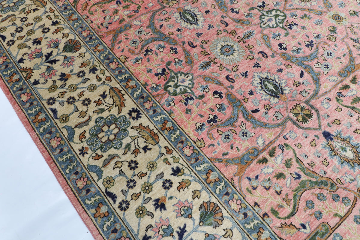 313 x 422 cm | Bidjar Pink Design Hand Knotted Wool Afghan Carpet