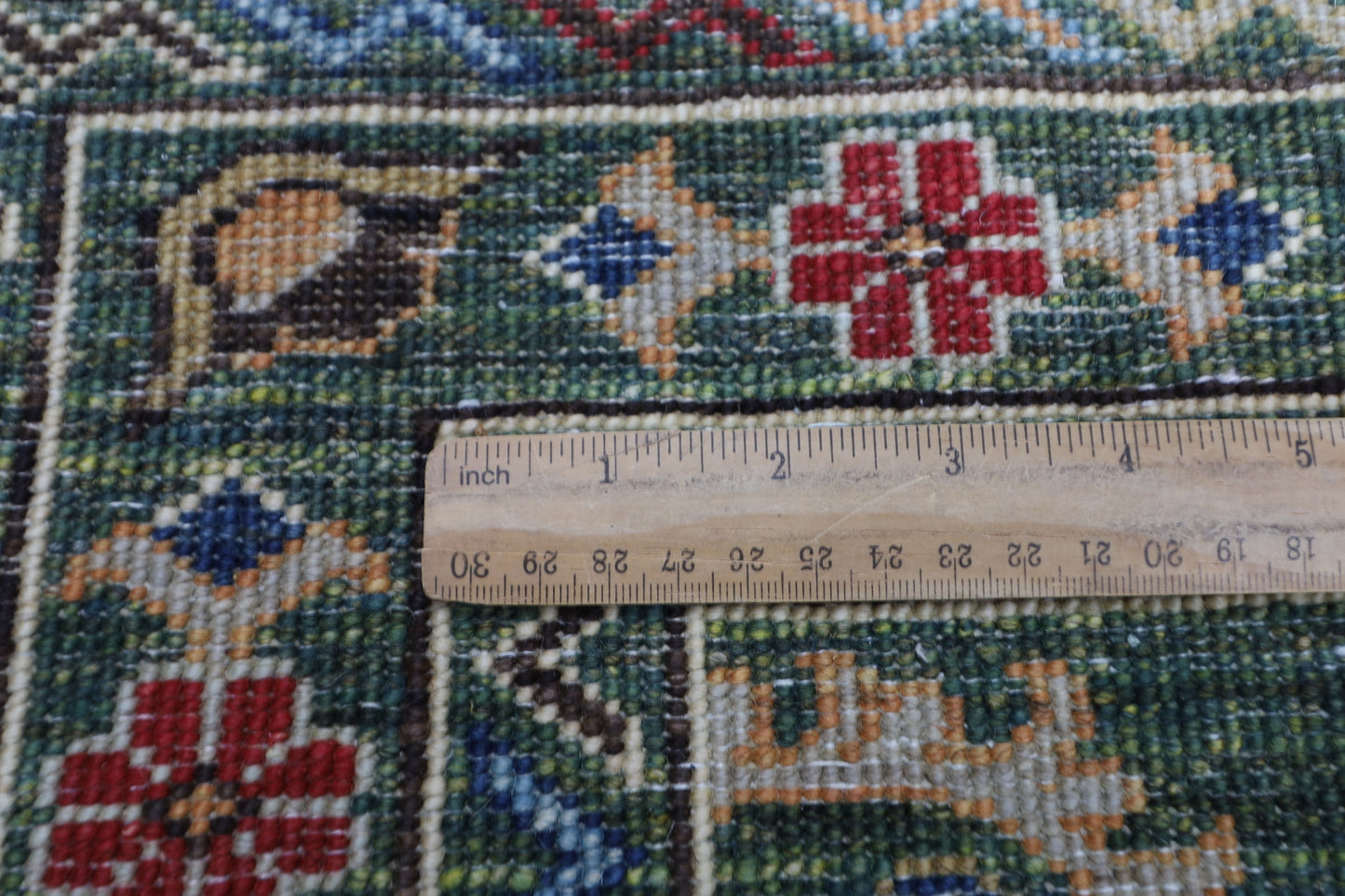 78 x 287 cm | Hallway Tribal Green Rug Afghan Hand Knotted Veg dye Wool carpet
