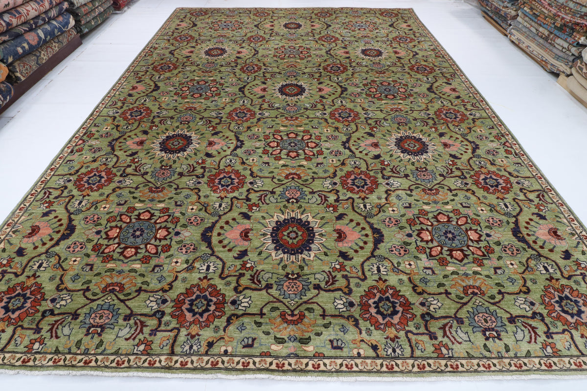 305 x 433 cm | Suzani Floral Design Hand Knotted Wool Afghan Carpet