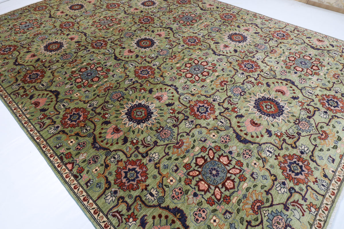 305 x 433 cm | Suzani Floral Design Hand Knotted Wool Afghan Carpet