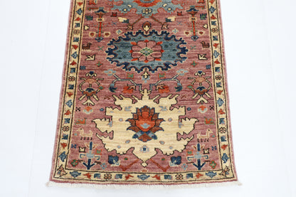 70 x 169 cm | Hallway Tribal Green Rug Afghan Hand Knotted Veg dye Wool carpet