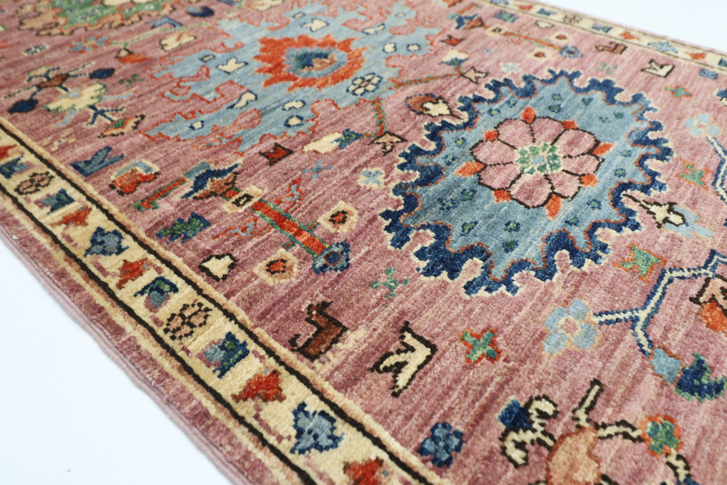 70 x 169 cm | Hallway Tribal Green Rug Afghan Hand Knotted Veg dye Wool carpet