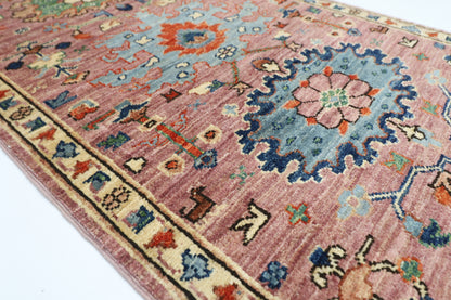 70 x 169 cm | Hallway Tribal Green Rug Afghan Hand Knotted Veg dye Wool carpet