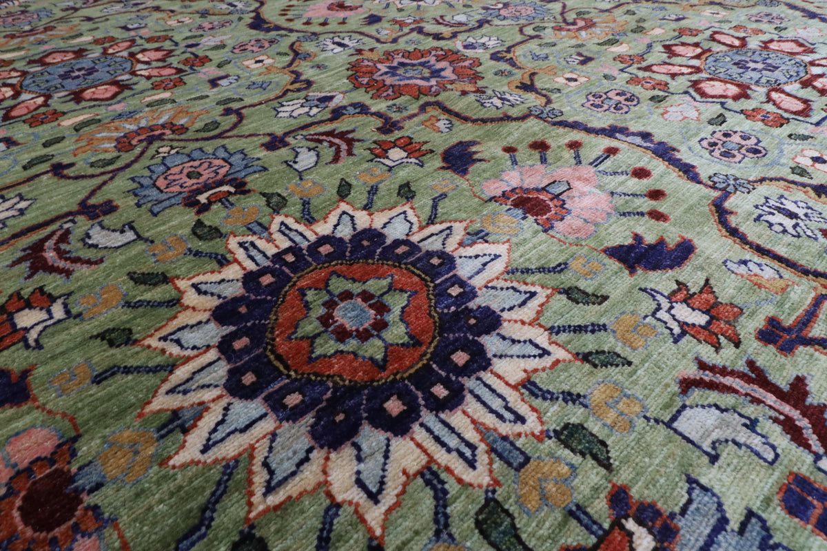 305 x 433 cm | Suzani Floral Design Hand Knotted Wool Afghan Carpet