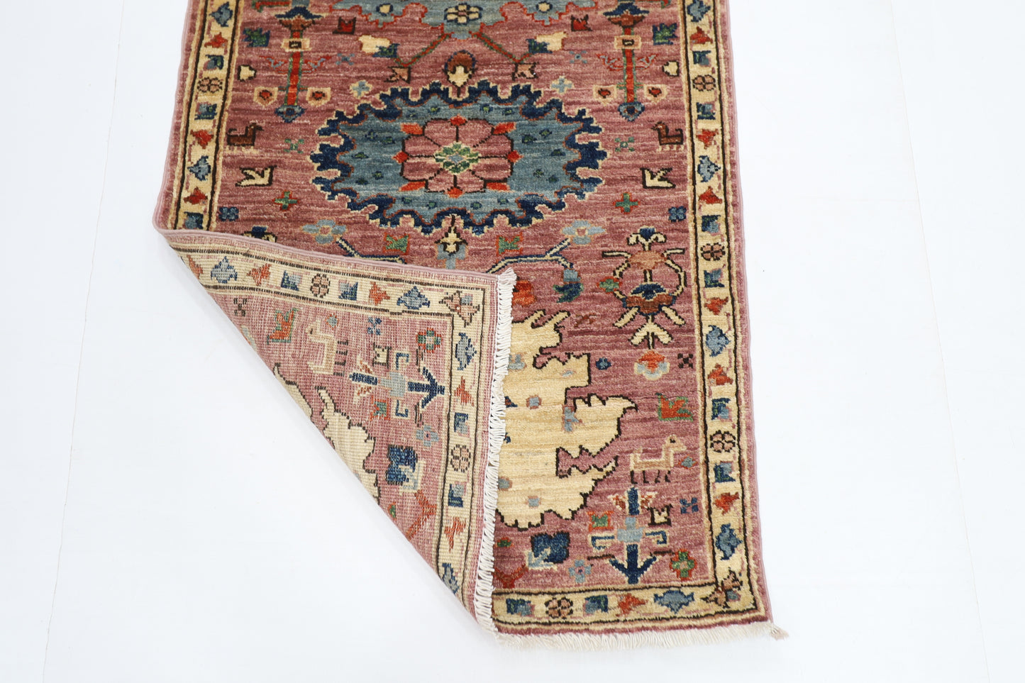 70 x 169 cm | Hallway Tribal Green Rug Afghan Hand Knotted Veg dye Wool carpet