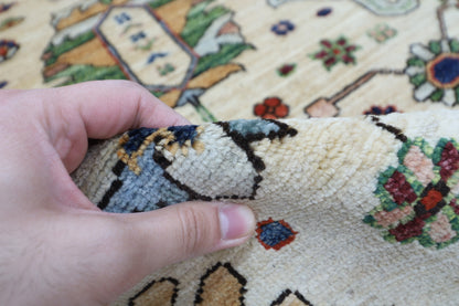87 x 425 cm | Hallway Tribal beige Rug Afghan Hand Knotted Veg dye Wool carpet