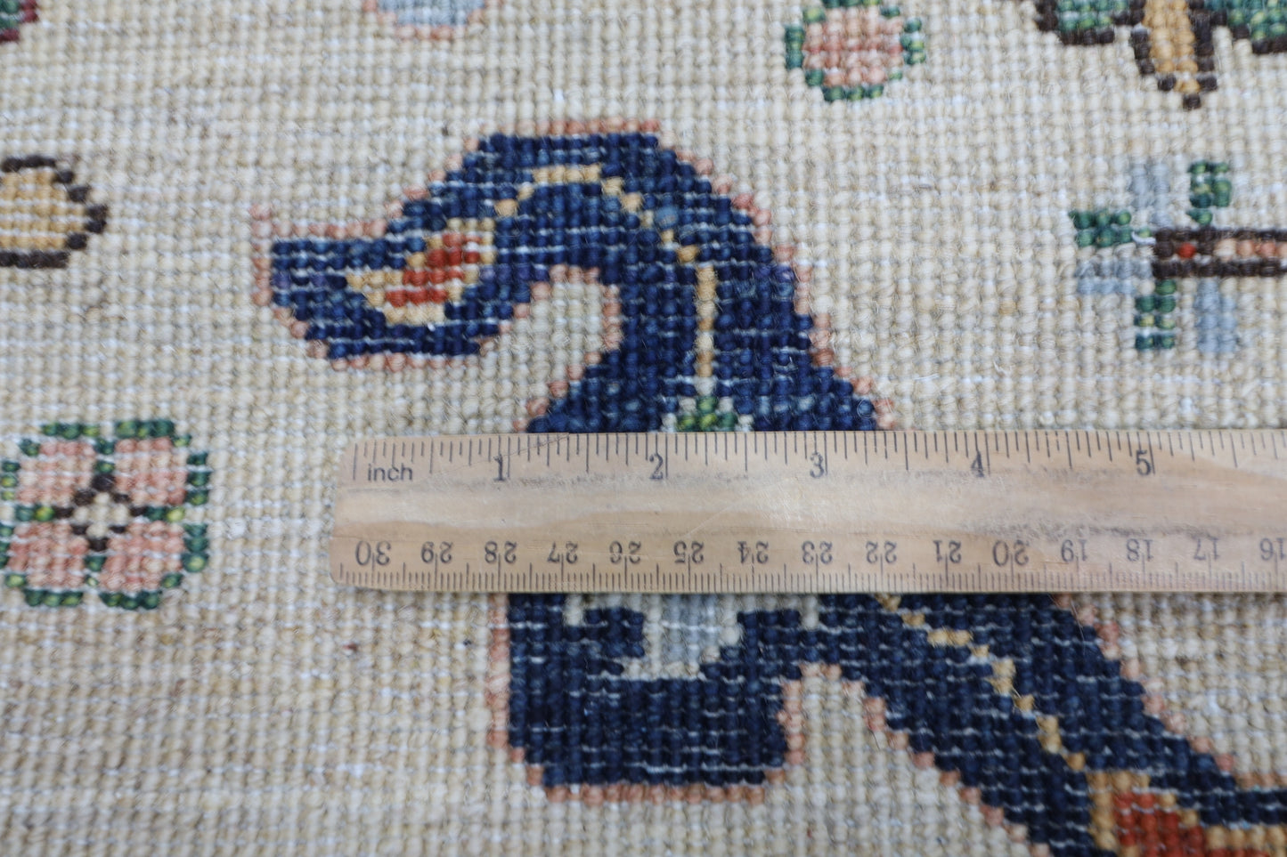 87 x 425 cm | Hallway Tribal beige Rug Afghan Hand Knotted Veg dye Wool carpet