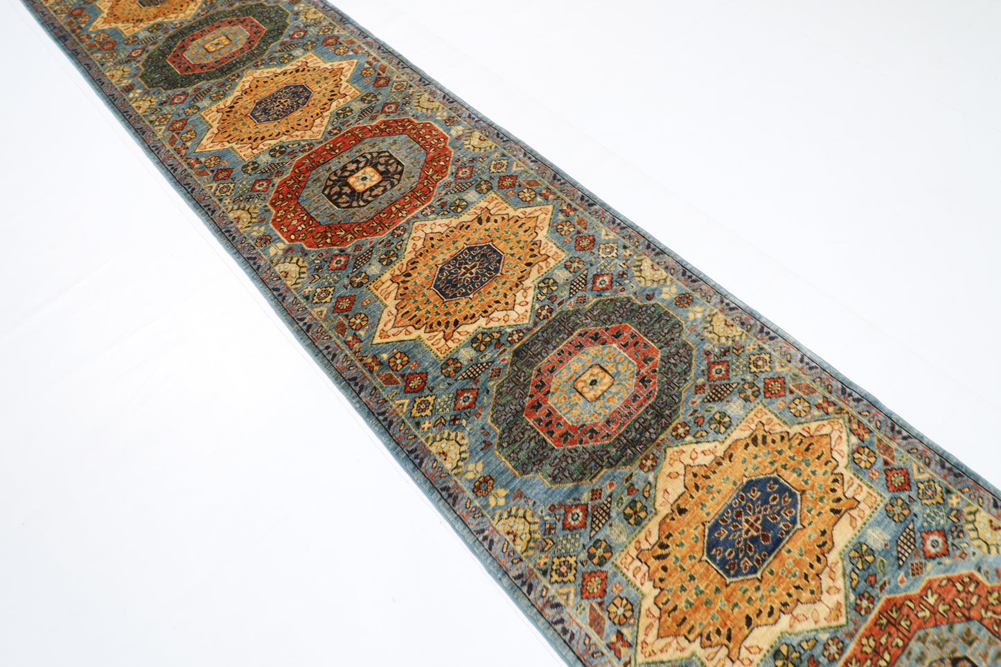 83 x 488 cm | Hallway Tribal Mamluk Rug Afghan Hand Knotted Veg dye Wool carpet