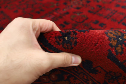 150 x 200 cm | Red Khal Mohammadi Afghan Tribal Hand Knotted Veg Dye Wool Carpet