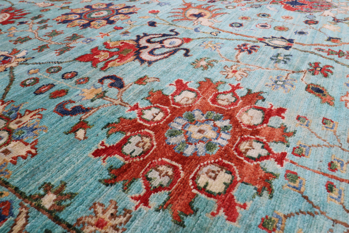273 x 364 cm | Sultani Design Hand Knotted Wool Afghan Carpet