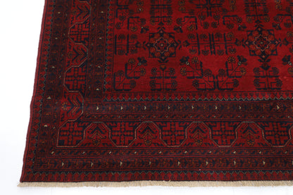 204 x 289 cm | Red Khal Mohammadi Afghan Tribal Hand Knotted Veg Dye Wool Carpet