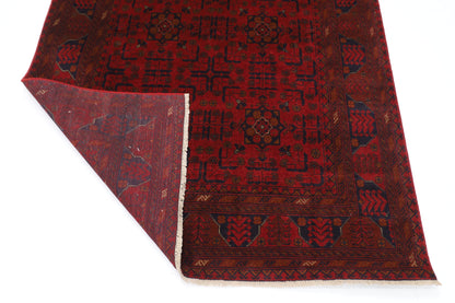 146 x 202 cm | Red Khal Mohammadi Afghan Tribal Hand Knotted Veg Dye Wool Carpet
