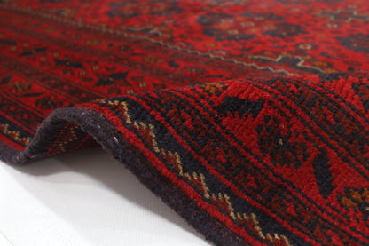 202 x 288 cm | Red Khal Mohammadi Afghan Tribal Hand Knotted Veg Dye Wool Carpet