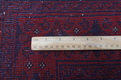 202 x 288 cm | Red Khal Mohammadi Afghan Tribal Hand Knotted Veg Dye Wool Carpet