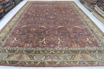 368 x 456 cm | Large Bidjar Design Hand Knotted Wool Afghan Carpet