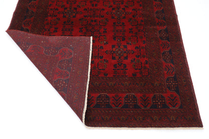 152 x 194 cm | Red Khal Mohammadi Afghan Tribal Hand Knotted Veg Dye Wool Carpet .
