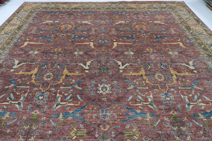 368 x 456 cm | Large Bidjar Design Hand Knotted Wool Afghan Carpet