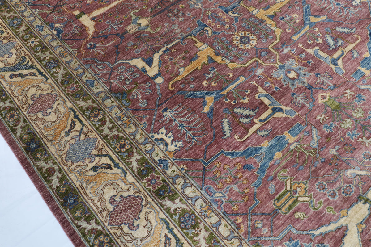 368 x 456 cm | Large Bidjar Design Hand Knotted Wool Afghan Carpet