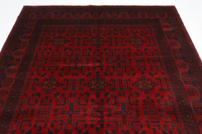 206 x 290 cm | Red Khal Mohammadi Afghan Tribal Hand Knotted Veg Dye Wool Carpet