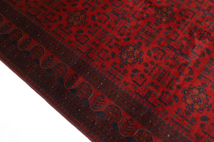 206 x 290 cm | Red Khal Mohammadi Afghan Tribal Hand Knotted Veg Dye Wool Carpet