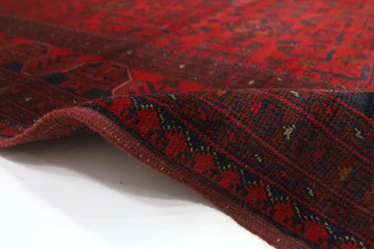 206 x 290 cm | Red Khal Mohammadi Afghan Tribal Hand Knotted Veg Dye Wool Carpet