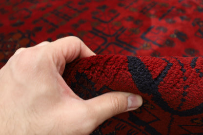 206 x 290 cm | Red Khal Mohammadi Afghan Tribal Hand Knotted Veg Dye Wool Carpet