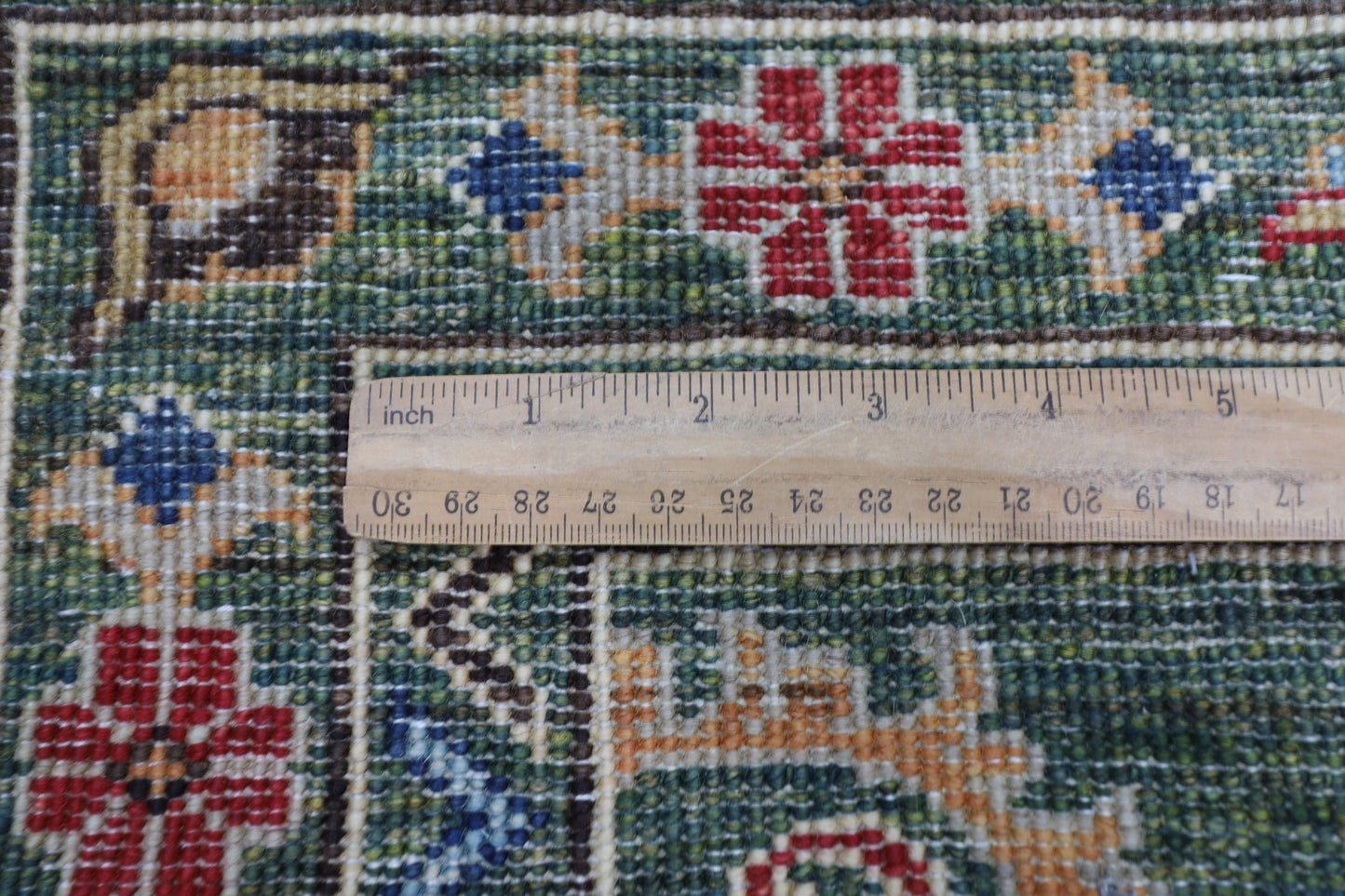 76 x 287 cm | Hallway Tribal green Rug Afghan Hand Knotted Veg dye Wool carpet