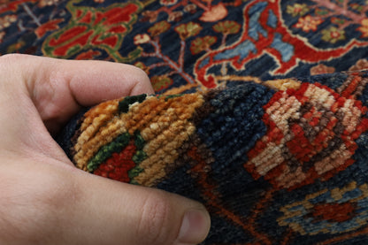 363 x 452 cm | Large Bidjar Navy Blue Design Hand Knotted Wool Afghan Carpet