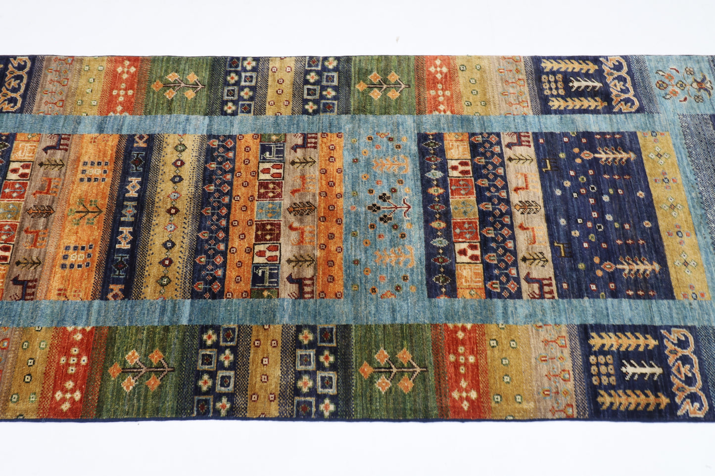 87 x 302 cm | Hallway Tribal gabbeh Rug Afghan Hand Knotted Veg dye Wool carpet