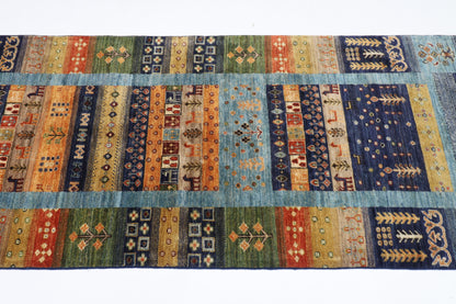 87 x 302 cm | Hallway Tribal gabbeh Rug Afghan Hand Knotted Veg dye Wool carpet
